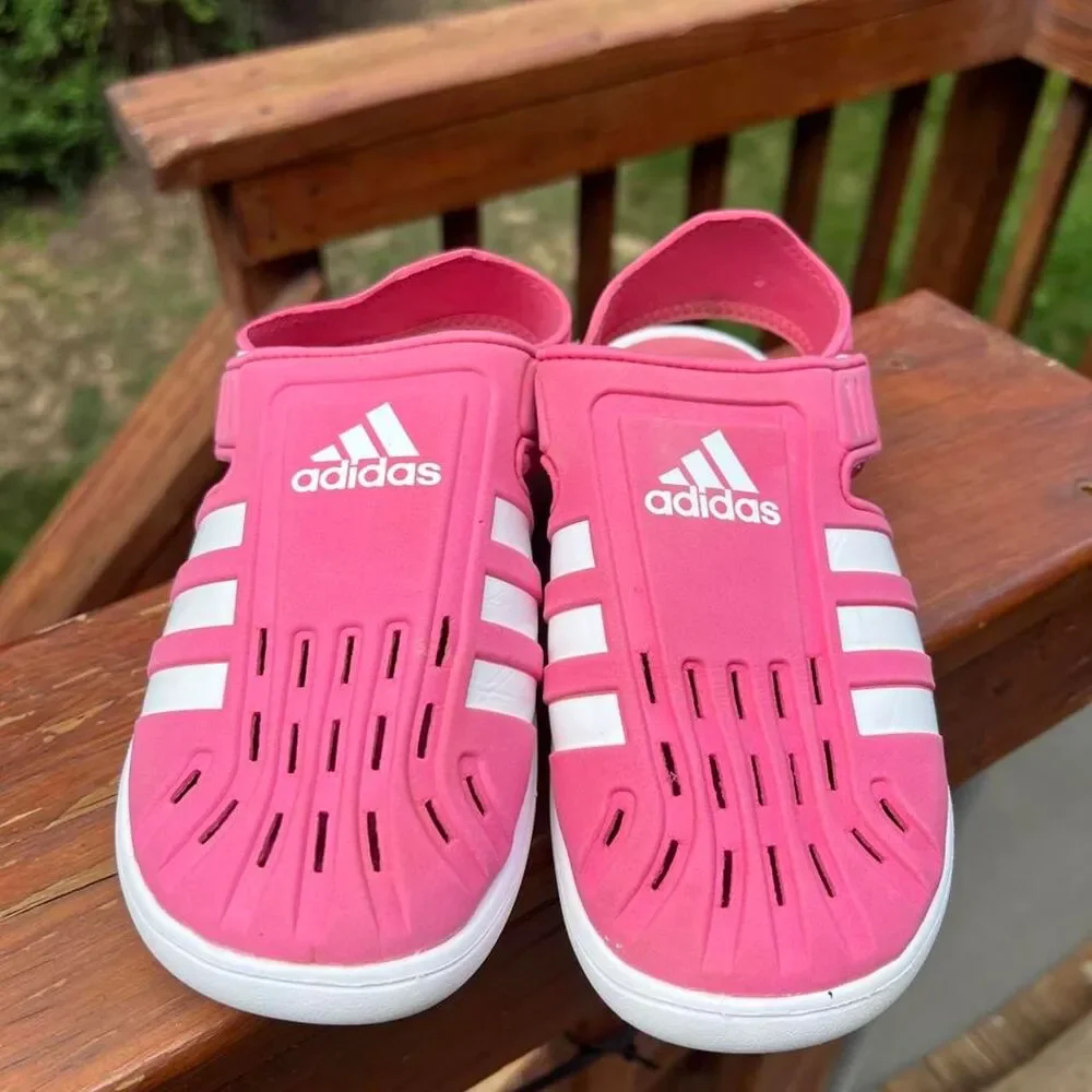 Adidas Youth 2 Closed Toe Pink White Foam Sandals